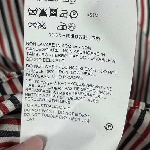 Michael Kors Collection Shirt Womens 2 black red button up designer classic - Picture 6 of 10